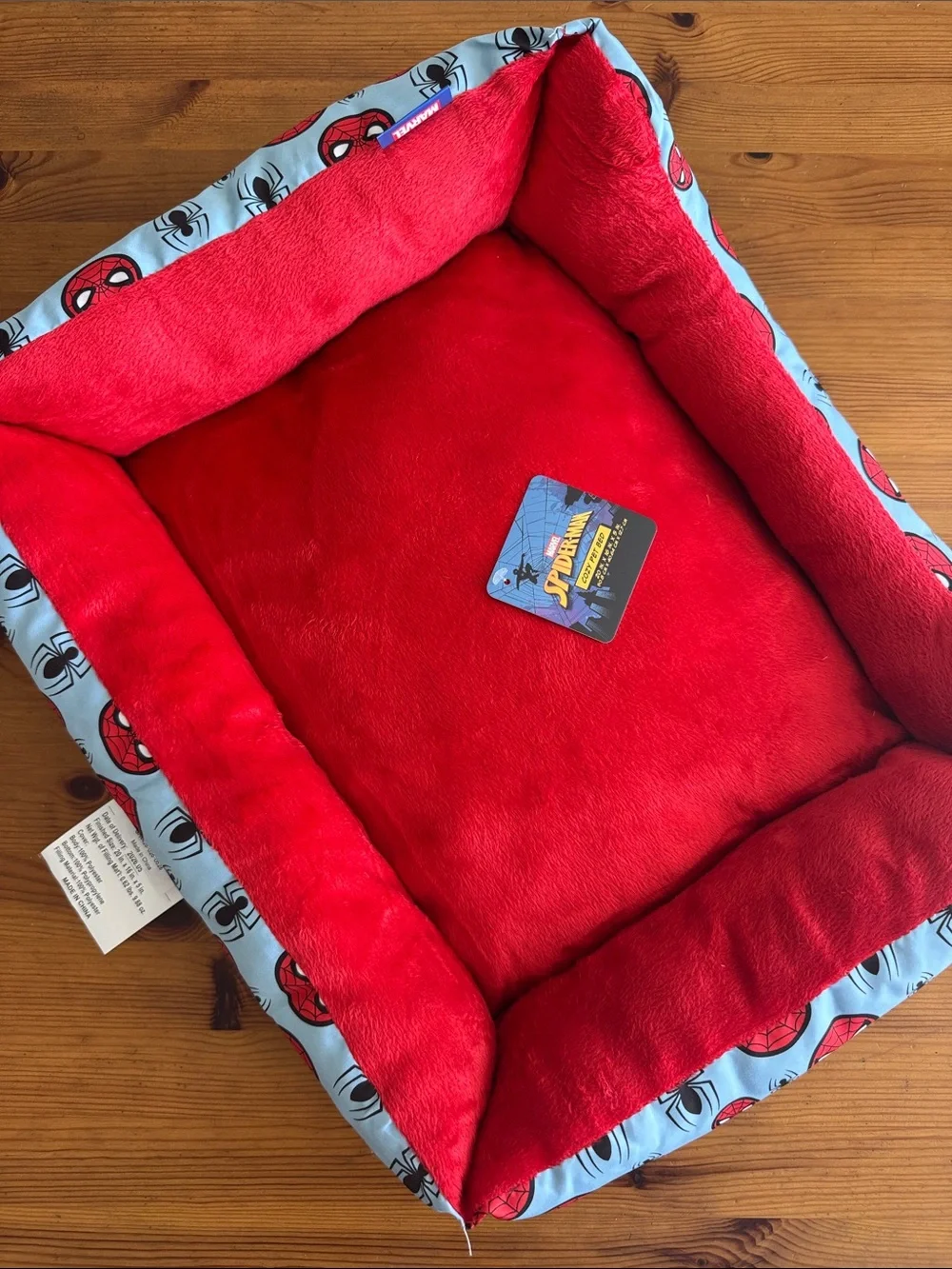 Marvel Spider-Man Plush Small Pet Bed in Red and Light Blue